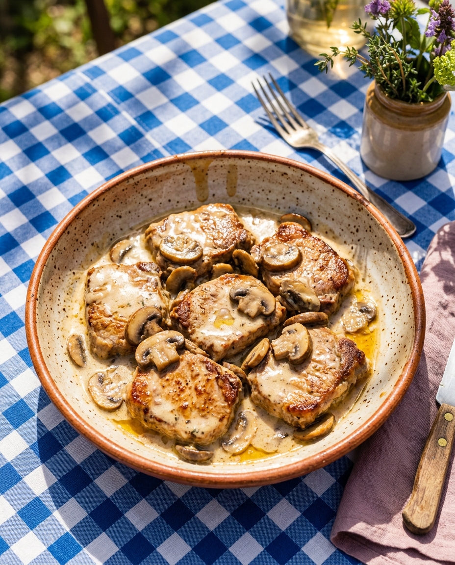 Chuletas de cerdo cremosas